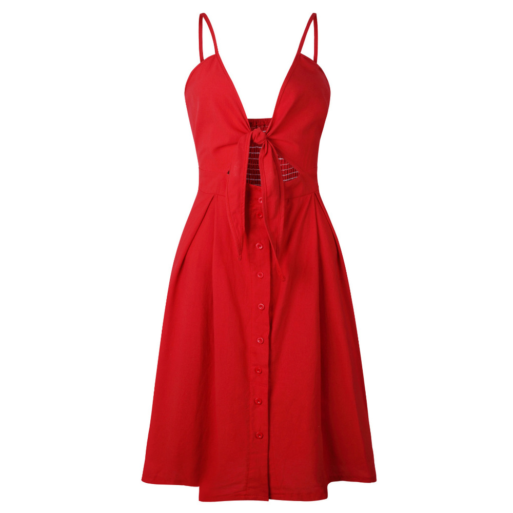 Red halter dress - Picture 4 of 7